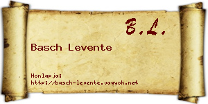 Basch Levente névjegykártya